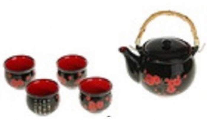 набор чайный "Чёрная Королева", чайник+4 пиалы